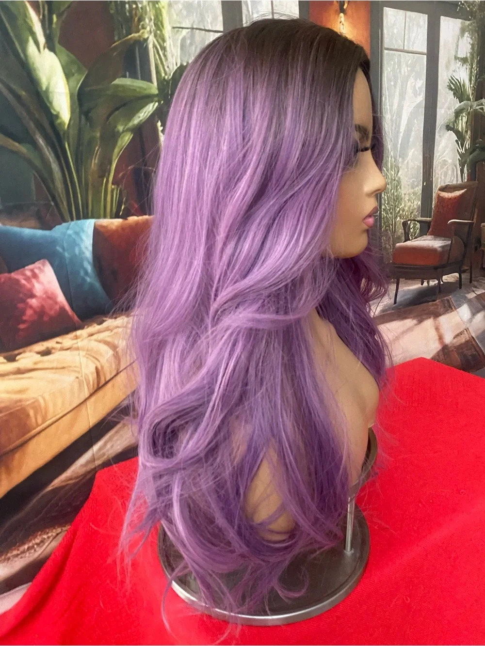 CLEARANCE Purple Long rooted Wig
